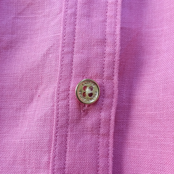 Lauren Ralph Lauren pink linen button-down shirt - Picture 5 of 6